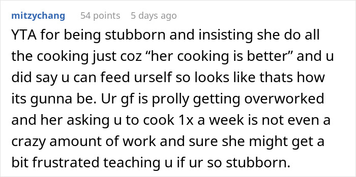 “She's Your Girlfriend, Not Your Mommy”: The Net Blasts Man For Demanding GF Cook For Him