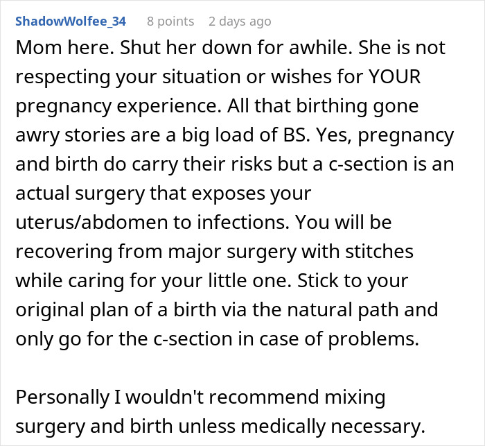 Woman Shares Her Delusional Parents Want Her To Have A C-Section So It Will Fit Their Plans Woman Shares Her Delusional Parents Want Her To Have A C-Section So It Will Fit Their Plans