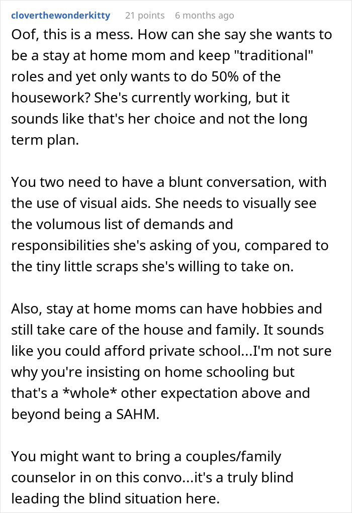 Man Balancing Long Hours and Bills Faces GF's "Equal" Chores Request, Turns To Internet For Advice Man Balancing Long Hours and Bills Faces GF's "Equal" Chores Request, Turns To Internet For Advice