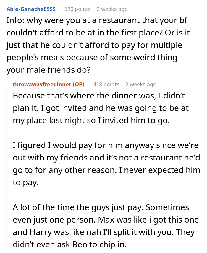 Woman Refuses To Let BF Pretend He Paid For Dinner To 'Save Face', Asks If She Was Wrong