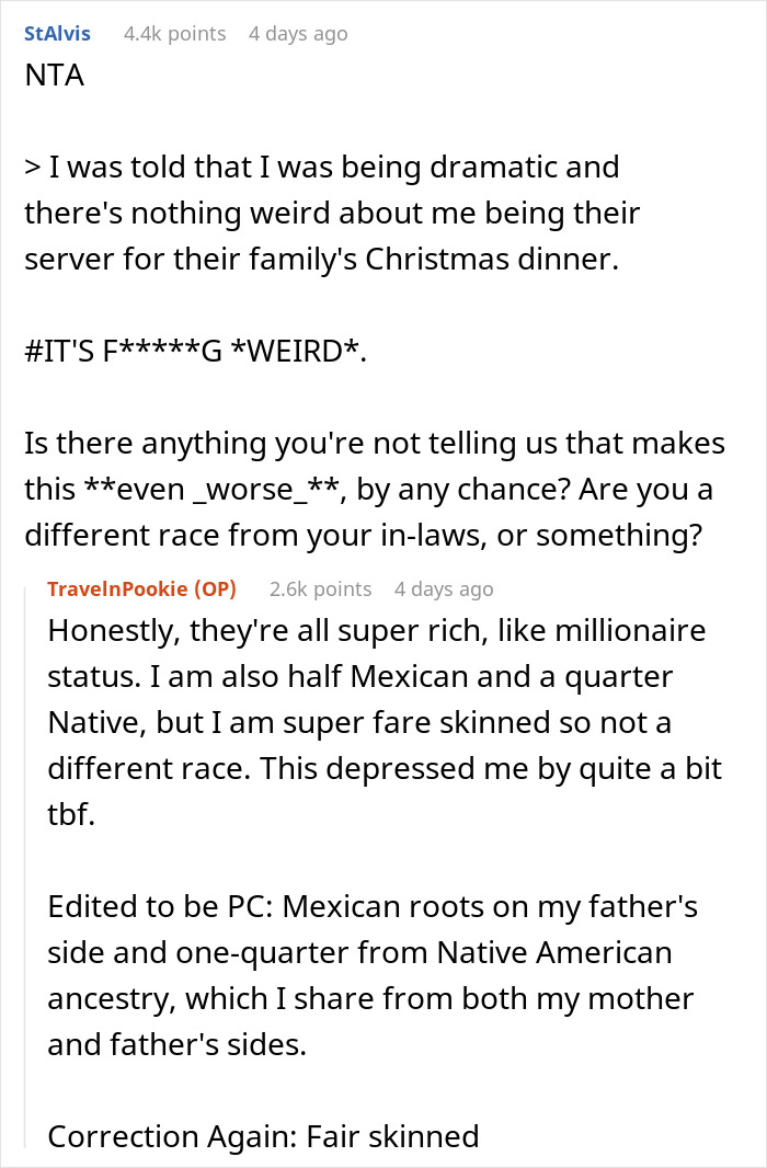 "You Are The Help": Woman Shares In-Laws Planned For Her To Serve Them During Christmas Dinner "You Are The Help": Woman Shares In-Laws Planned For Her To Serve Them During Christmas Dinner