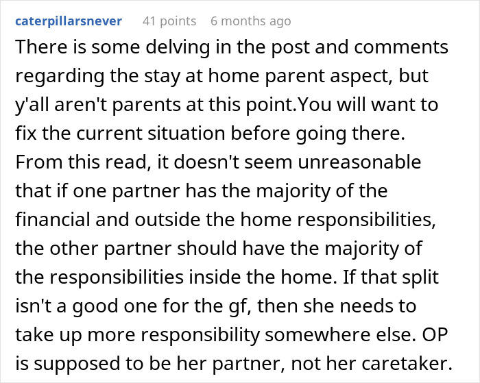 Man Balancing Long Hours and Bills Faces GF's "Equal" Chores Request, Turns To Internet For Advice Man Balancing Long Hours and Bills Faces GF's "Equal" Chores Request, Turns To Internet For Advice