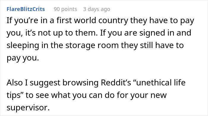 Worker Refuses To Take Boss’s Nonsense Reasons For Not Being Paid After 13.5-Hour Shift Worker Refuses To Take Boss’s Nonsense Reasons For Not Being Paid After 13.5-Hour Shift