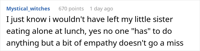 Dad Demands Daughter Invite Friendless Sister To Sit With Her At “Popular” Table, Mom Intervenes Dad Demands Daughter Invite Friendless Sister To Sit With Her At “Popular” Table, Mom Intervenes