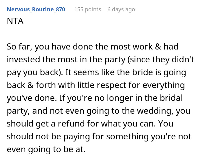 Bride 'Fires' Her Bridesmaid Who Paid For The Bachelorette Party, So She Cancels Everything