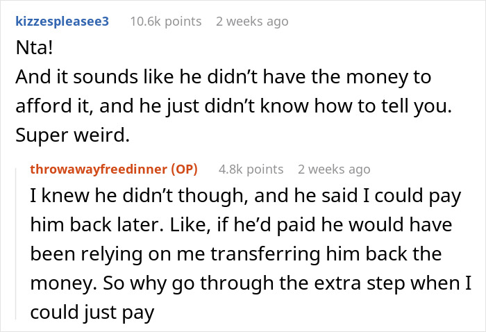 Woman Refuses To Let BF Pretend He Paid For Dinner To 'Save Face', Asks If She Was Wrong Woman Refuses To Let BF Pretend He Paid For Dinner To 'Save Face', Asks If She Was Wrong