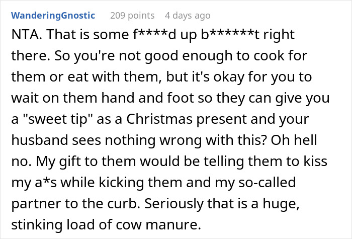 "You Are The Help": Woman Shares In-Laws Planned For Her To Serve Them During Christmas Dinner "You Are The Help": Woman Shares In-Laws Planned For Her To Serve Them During Christmas Dinner