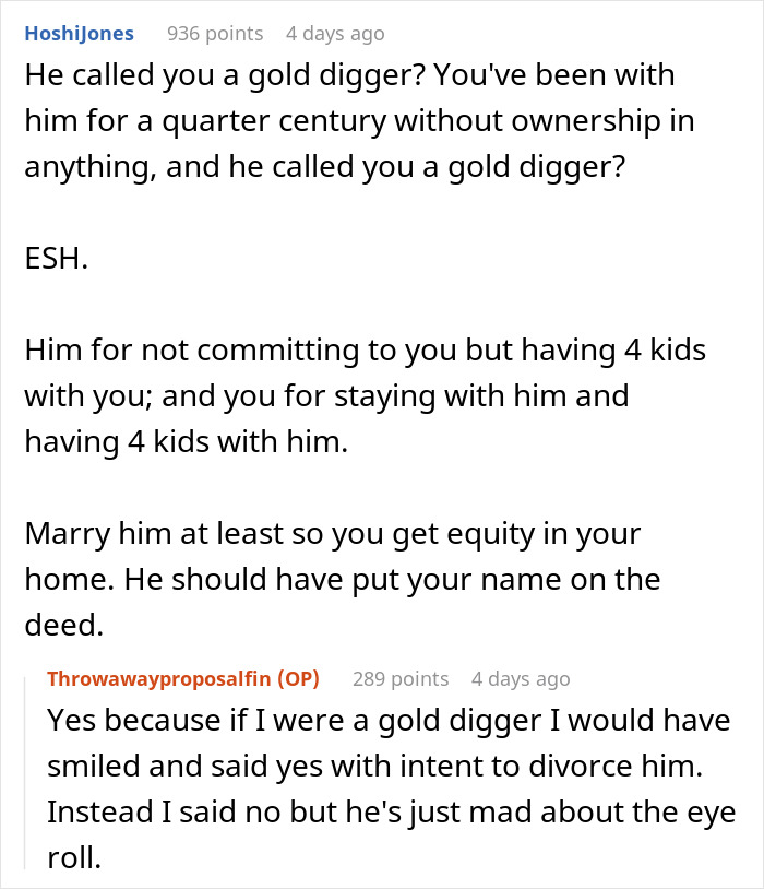 BF Decides It's Finally Time To Propose After 30 Years And 4 Kids, Is Met With An Eye Roll
