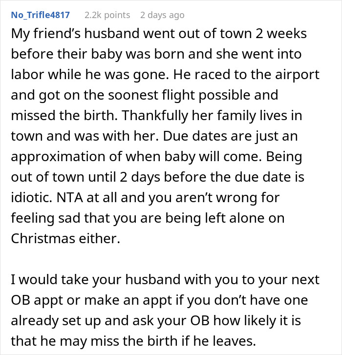 Heavily Pregnant Woman Wonders If She's A Jerk For Asking Her Fiancé To Spend Christmas With Her Heavily Pregnant Woman Wonders If She's A Jerk For Asking Her Fiancé To Spend Christmas With Her
