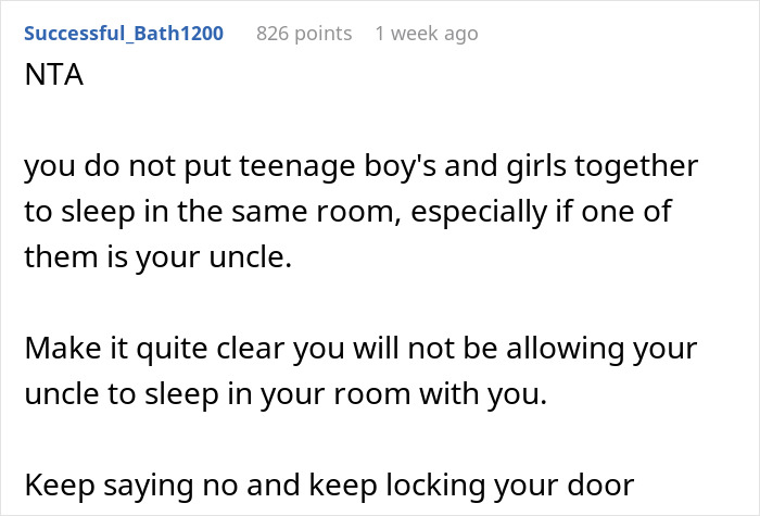 Daughter Refuses To Share Her Bedroom With Mom’s 14 Y.O. Brother, Parents Are Furious