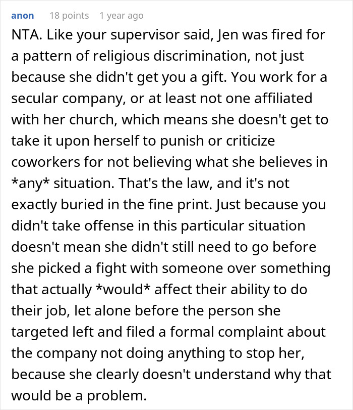 Man’s Uncomfortable Gift Exchange With Devout Christian Ends In Worker Getting Fired Man’s Uncomfortable Gift Exchange With Devout Christian Ends In Worker Getting Fired