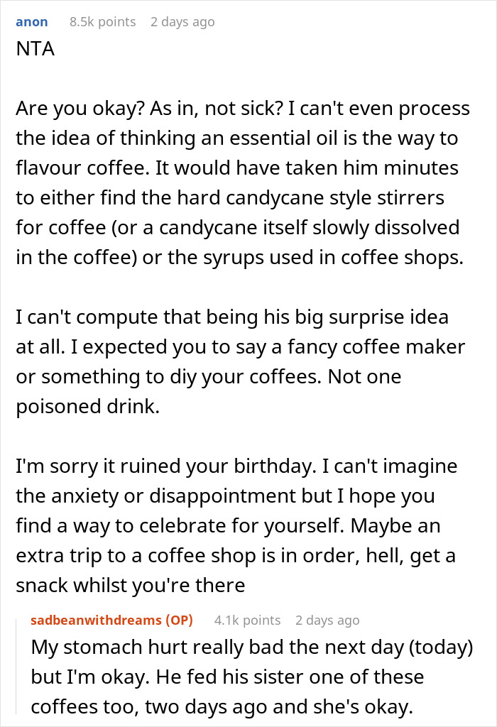 Husband Uses Essential Oil Instead Of Actual Peppermint In Wife’s Gift, She Has A Panic Attack Husband Uses Essential Oil Instead Of Actual Peppermint In Wife’s Gift, She Has A Panic Attack