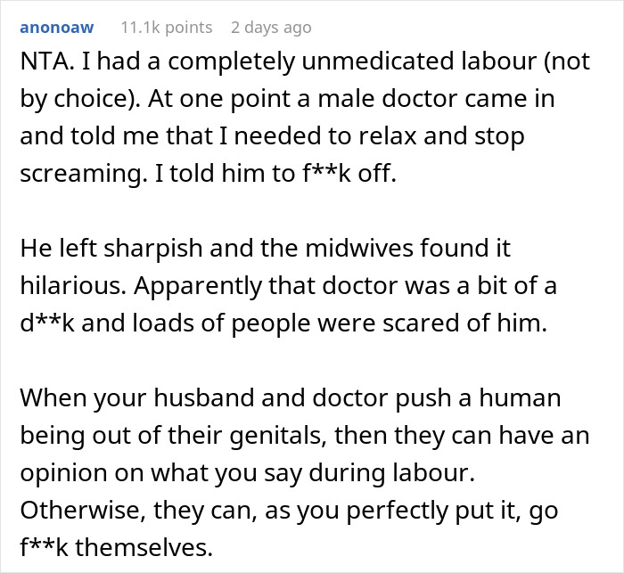 Husband Thinks Wife Should Apologize To Her Doctor For Cursing At Him While Giving Birth