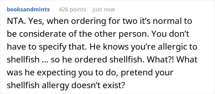 “AITA For Telling My Boyfriend To Order 'Whatever He Wants', Then Getting Upset With His Choice?”