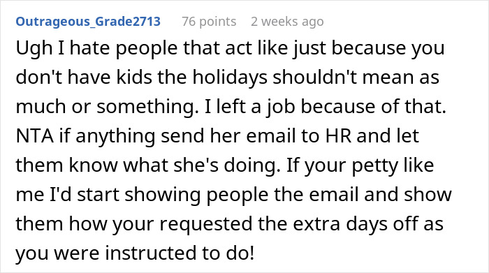 “She Lost It”: Person Refuses To Give Up Their Days Off Just Because They Don’t Have Kids