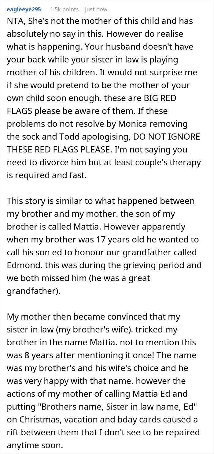 Woman Decides To Pick A Name For Her SIL's Unborn Baby, Her Christmas Party Gets Boycotted In Return Woman Decides To Pick A Name For Her SIL's Unborn Baby, Her Christmas Party Gets Boycotted In Return