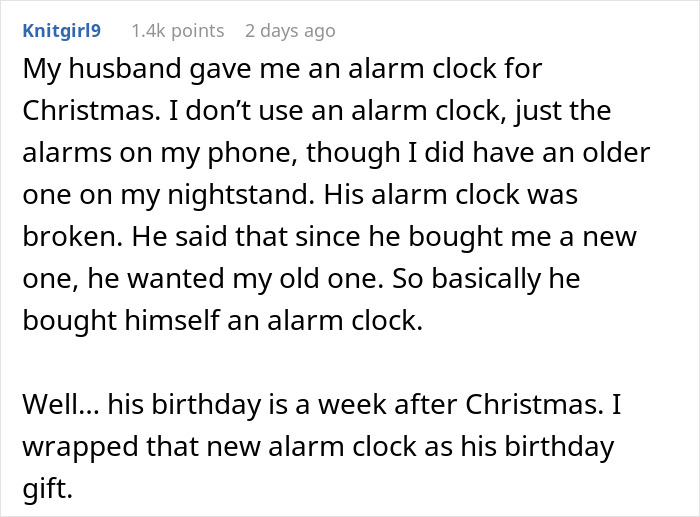 Woman Waits A Full Year To Get Back At Husband For Selfish Christmas Gift, Makes Him Furious Woman Waits A Full Year To Get Back At Husband For Selfish Christmas Gift, Makes Him Furious