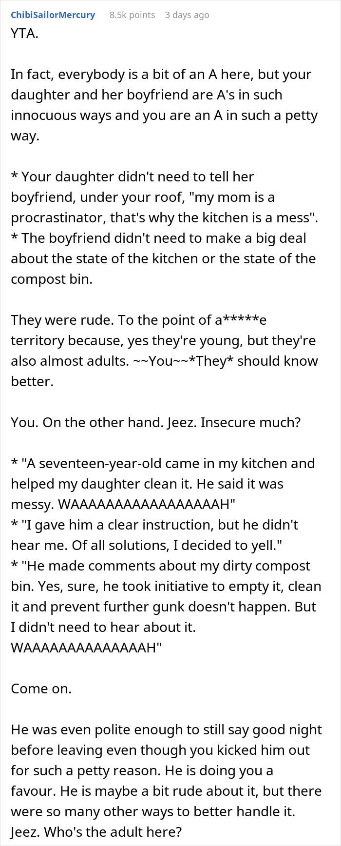 “Am I The Jerk For Telling My Daughter's Boyfriend To Go Home?”