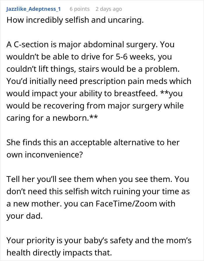Woman Shares Her Delusional Parents Want Her To Have A C-Section So It Will Fit Their Plans Woman Shares Her Delusional Parents Want Her To Have A C-Section So It Will Fit Their Plans