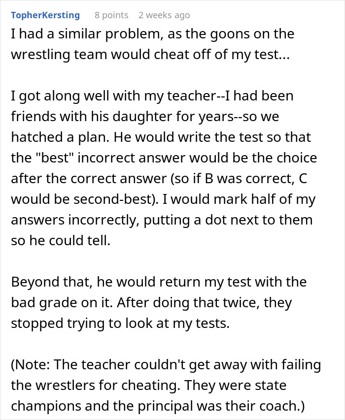 "With 5 Minutes Left, I Grabbed A New Test": Student Gets Revenge On Cheating Classmates "With 5 Minutes Left, I Grabbed A New Test": Student Gets Revenge On Cheating Classmates