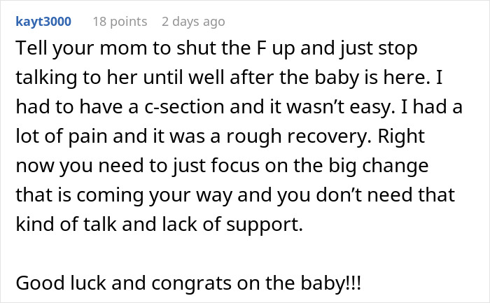 Woman Shares Her Delusional Parents Want Her To Have A C-Section So It Will Fit Their Plans Woman Shares Her Delusional Parents Want Her To Have A C-Section So It Will Fit Their Plans