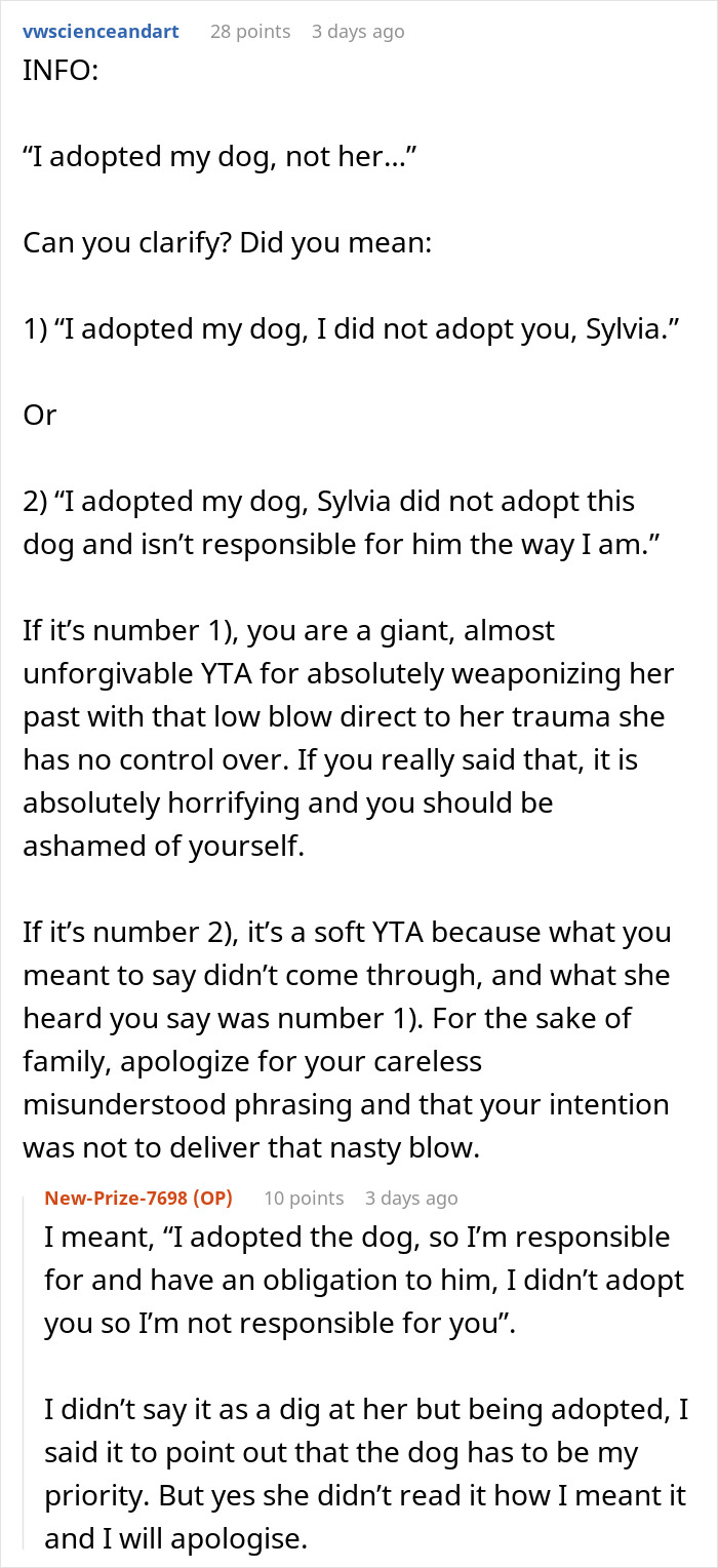 “I Adopted My Dog, Not Her”: Woman Splits Family And The Internet With Her Clapback To SIL