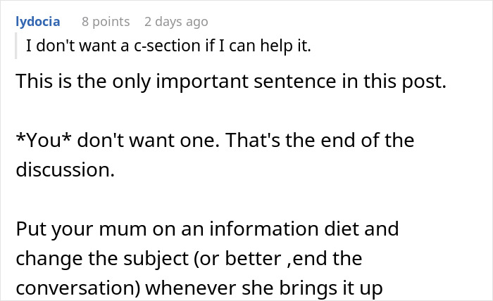 Woman Shares Her Delusional Parents Want Her To Have A C-Section So It Will Fit Their Plans Woman Shares Her Delusional Parents Want Her To Have A C-Section So It Will Fit Their Plans