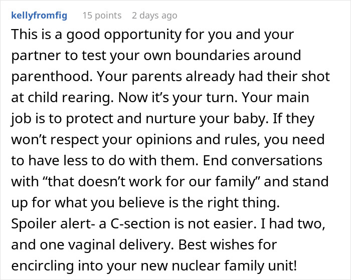 Woman Shares Her Delusional Parents Want Her To Have A C-Section So It Will Fit Their Plans Woman Shares Her Delusional Parents Want Her To Have A C-Section So It Will Fit Their Plans