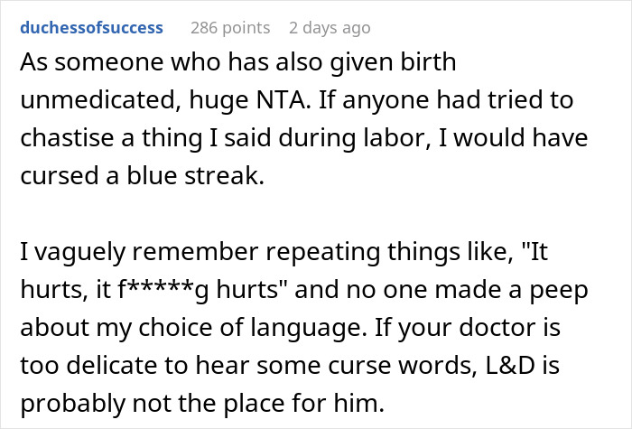 Husband Thinks Wife Should Apologize To Her Doctor For Cursing At Him While Giving Birth