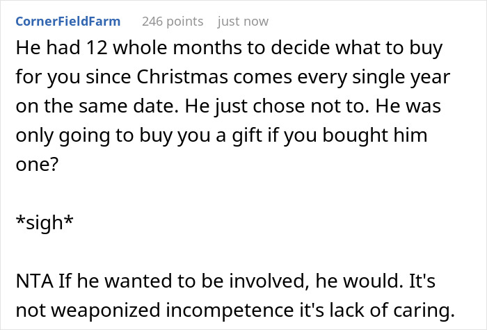 Man Weaponizes His Incompetence By Not Buying His Wife A Christmas Gift, She Plans On Leaving Him Man Weaponizes His Incompetence By Not Buying His Wife A Christmas Gift, She Plans On Leaving Him