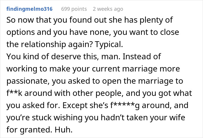 Man Wants An Open Marriage After 19 Years, Realizes His Mistake When He Sees Wife Thriving Man Wants An Open Marriage After 19 Years, Realizes His Mistake When He Sees Wife Thriving