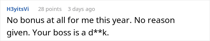 Tone-Deaf Boss Complains About His Holiday Bonus To An Employee Who Got 50 Times Less
