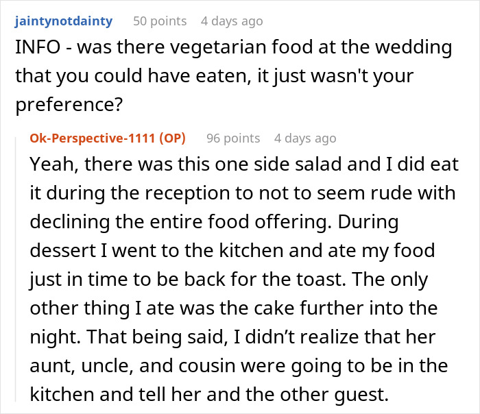 Bride Weeps At Reception As Her Vegetarian Friend Brought Her Own Food When She Wasn’t Catered For Bride Weeps At Reception As Her Vegetarian Friend Brought Her Own Food When She Wasn’t Catered For