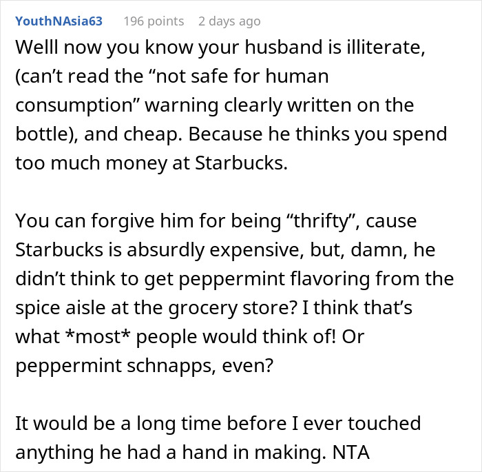 Husband Uses Essential Oil Instead Of Actual Peppermint In Wife’s Gift, She Has A Panic Attack Husband Uses Essential Oil Instead Of Actual Peppermint In Wife’s Gift, She Has A Panic Attack