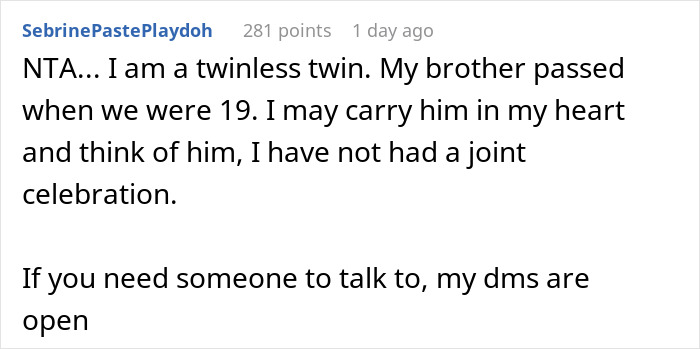 17 Y.O. Is Done Sharing Her Birthday With Her Late Twin, Parents Are Not Having It 17 Y.O. Is Done Sharing Her Birthday With Her Late Twin, Parents Are Not Having It