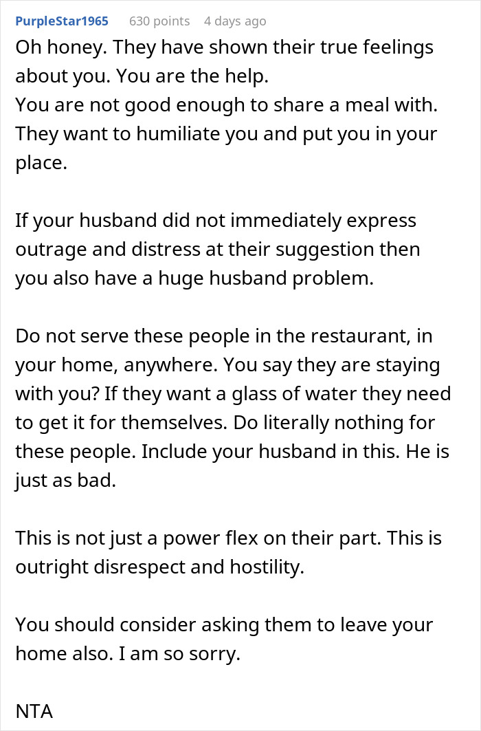 "You Are The Help": Woman Shares In-Laws Planned For Her To Serve Them During Christmas Dinner "You Are The Help": Woman Shares In-Laws Planned For Her To Serve Them During Christmas Dinner