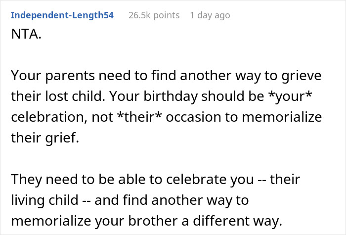 17 Y.O. Is Done Sharing Her Birthday With Her Late Twin, Parents Are Not Having It