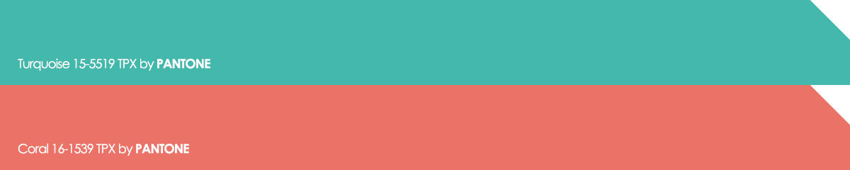 Turquoise and coral colors