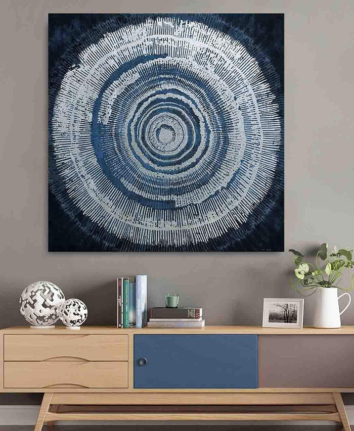 Classic blue door on a tv stand Classic blue door on a tv stand