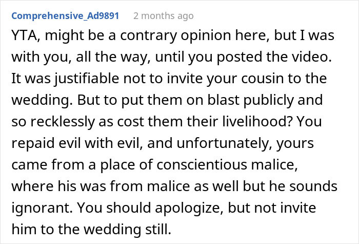 Cousin Throws A Fit Over Not Being Invited To A Wedding, Regrets It When The Groom Exposes Them
