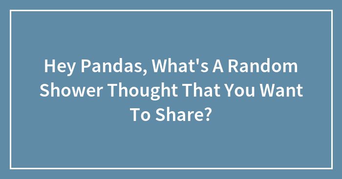 Hey Pandas, What’s A Random Shower Thought That You Want To Share? (Closed)