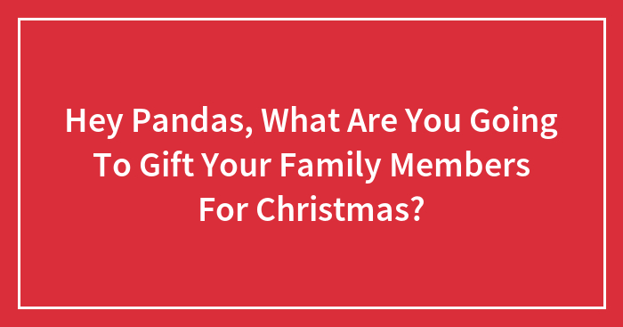 Hey Pandas, What Are You Going To Gift Your Family Members For Christmas? (Closed)