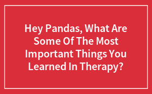 Hey Pandas, What Are Some Of The Most Important Things You Learned In Therapy? (Closed)