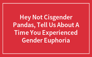 Hey Not Cisgender Pandas, Tell Us About A Time You Experienced Gender Euphoria