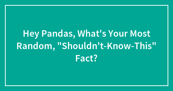 Hey Pandas, What’s Your Most Random, “Shouldn’t-Know-This” Fact? (Closed)