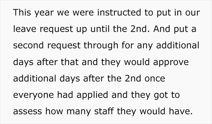 “She Lost It”: Person Refuses To Give Up Their Days Off Just Because They Don’t Have Kids “She Lost It”: Person Refuses To Give Up Their Days Off Just Because They Don’t Have Kids