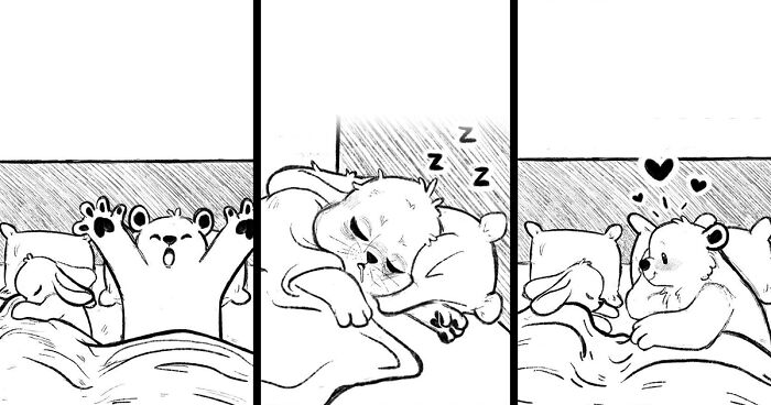 Artist Creates Wholesome Comics Featuring A Bunny And Bear Couple (29 New Pics)