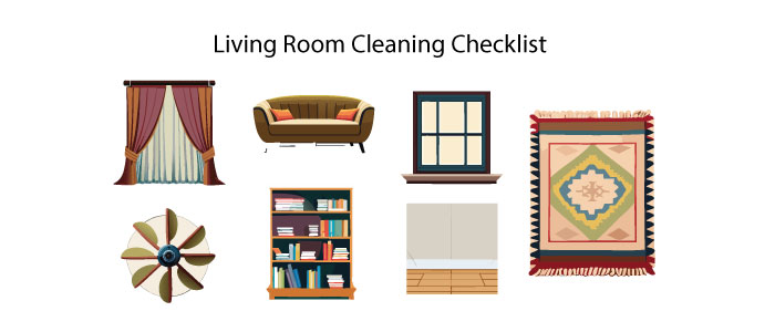Living room cleaning checklist 