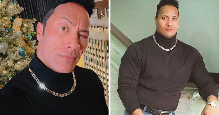 Dwayne Johnson Recreated Viral Meme Of Younger Self For Christmas, And Fans Were Not Ready