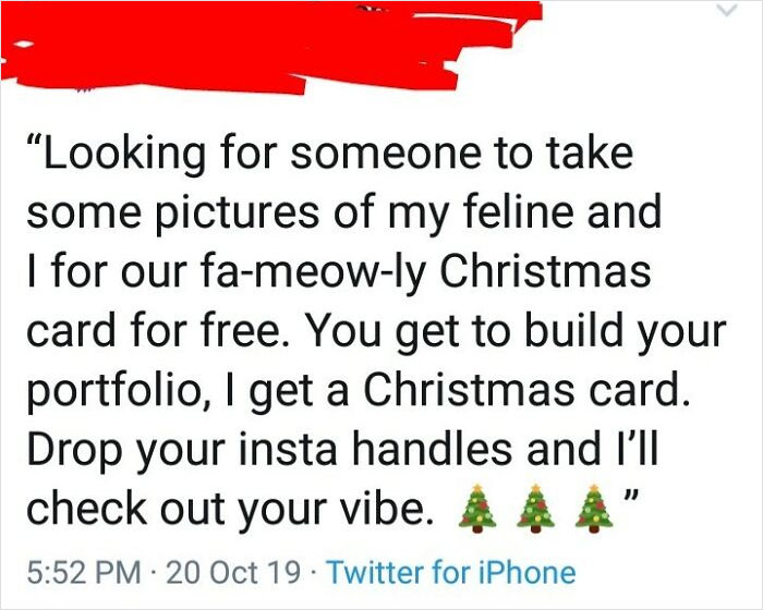 Person Trying To Get Free Christmas Photos